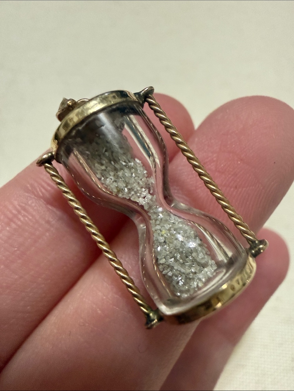 Vintage 10K GOLD Hourglass Charm Pendant